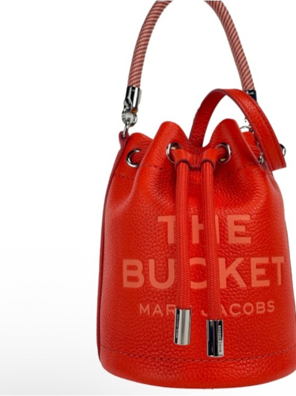 Marc Jacobs Red Pebbled Leather Mini Bucket Bag